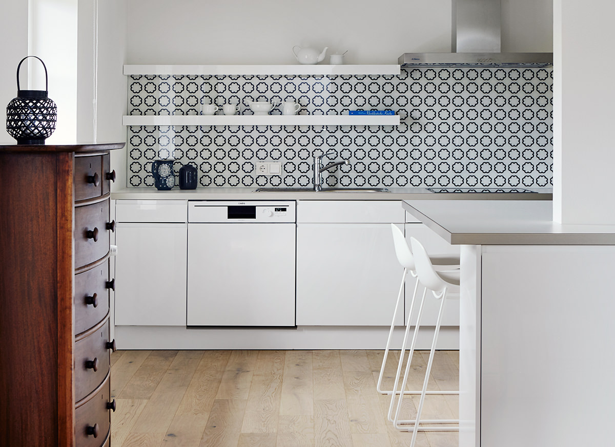 Küche in der Ferienwohnung Erdgeschoss