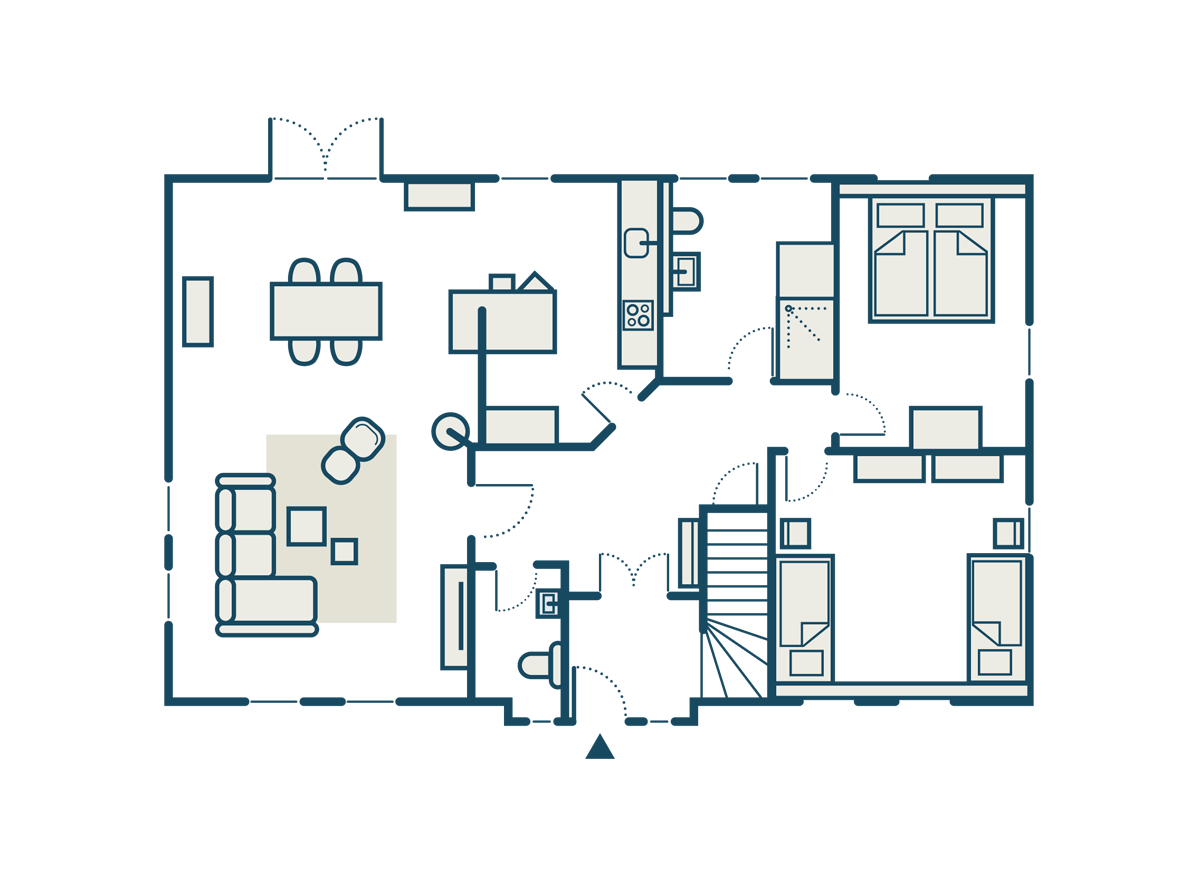 Grundriss Ferienwohnung Erdgeschoss