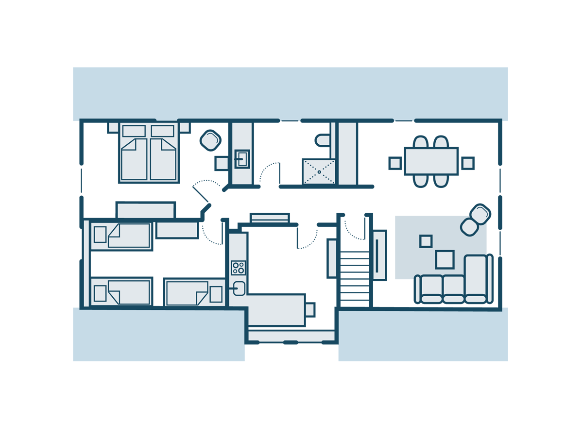 Grundriss Ferienwohnung Obergeschoss